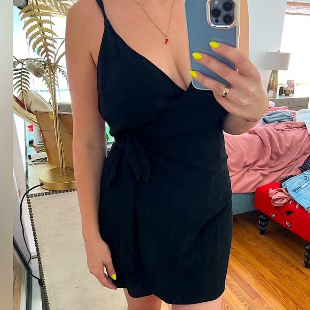 Mahina Black Wrap Dress